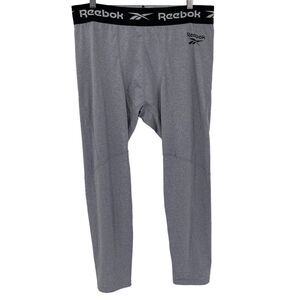 Reebok Conditioning Compression Tight Pants Men XL Gray Workout Gym Training